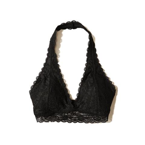 Lace Halter Bralette With Removable 