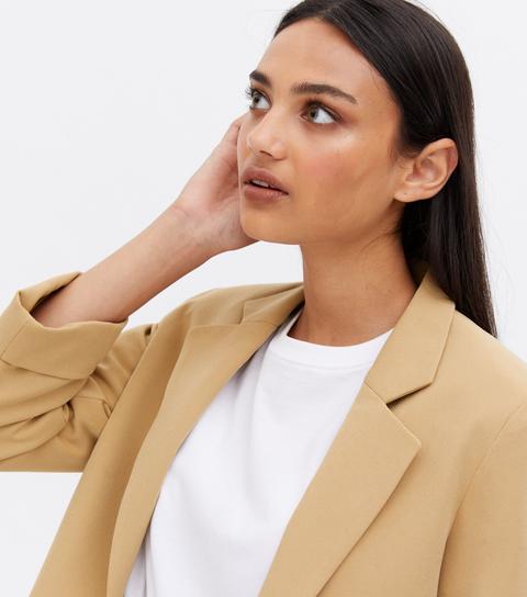 Camel Relaxed Fit Blazer New Look