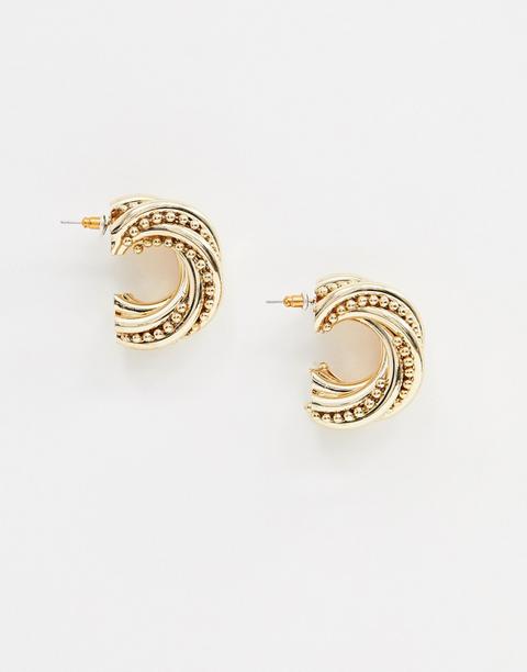 Asos Design Earrings In Triple Twist Hoop Design In Gold