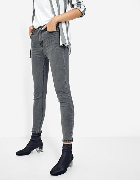 High Waist Denim Grigio Scuro