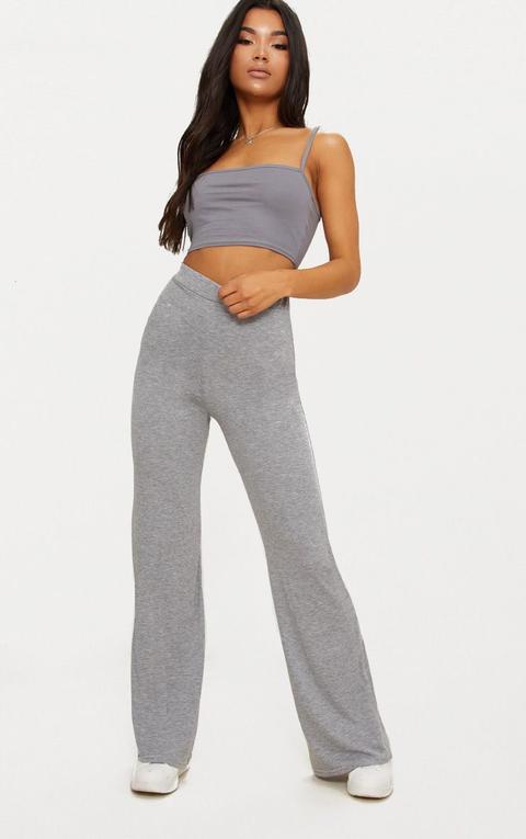 grey flared trousers