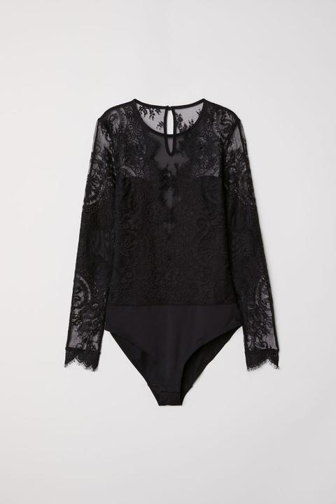 H & M - Body In Pizzo - Nero