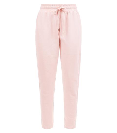 Shell Pink Rose Gold Trim Tapered Joggers