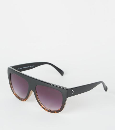 tortoise shell flat top sunglasses