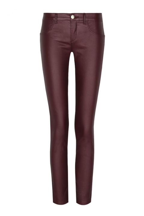 Pantaloni Skinny Similpelle Push-up