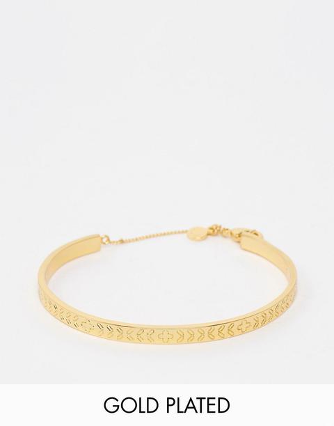 Pulsera Chapada En Oro Con Detalles Grabados De Gorjana