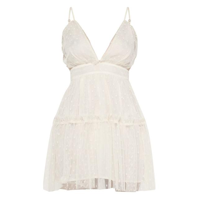 black dobby mesh ruffle skater dress