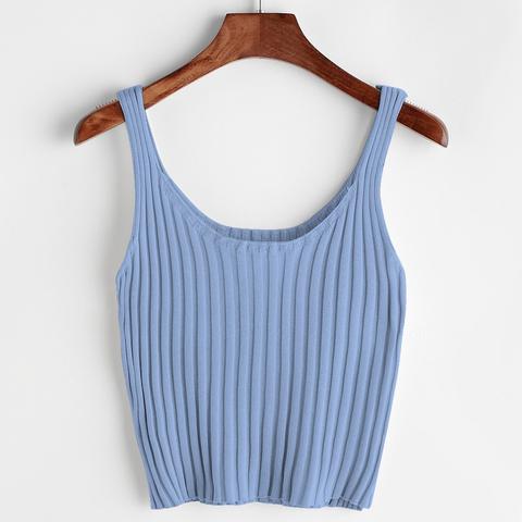 Ribbed Sweater-knit Tank Top