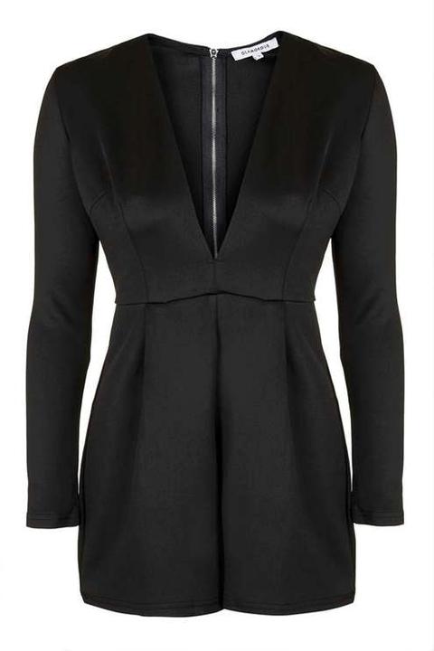 **deep V Playsuit By Glamorous