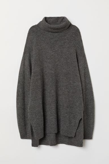 H & M - Jersey De Cuello Alto De Punto - Gris