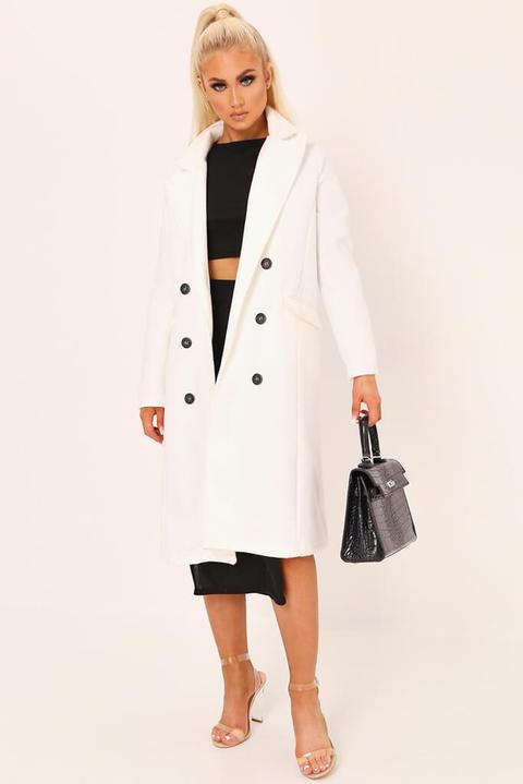 Cream Double Breasted Classic Coat