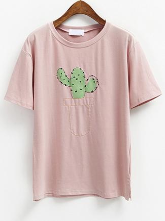 Cactus Print Short Sleeve T-shirt
