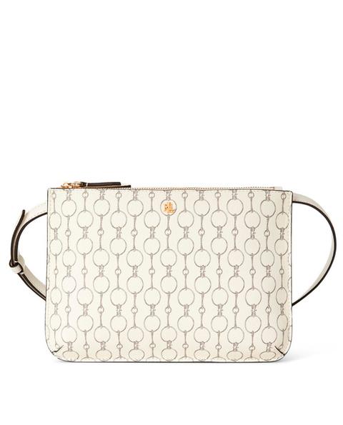 Lauren Ralph Lauren - Bandolera De Mujer Carter En Blanco Con Estampado De Cadenas