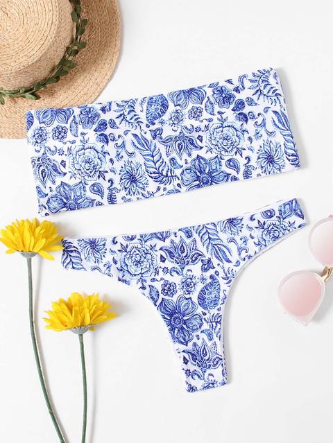 Bikini Bandeau De Flores