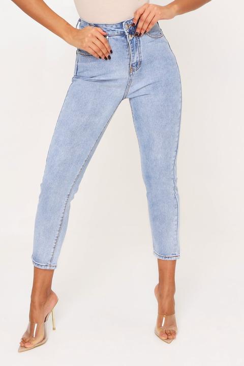 high waisted bleached jeans