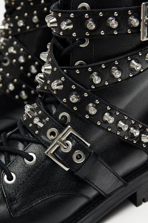 Bejewelled Leather Ankle Boots from 