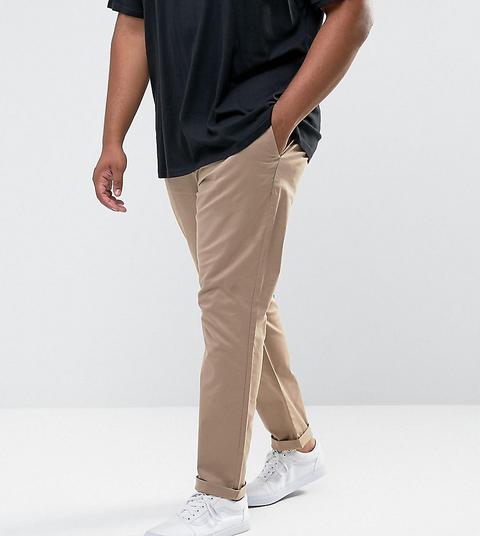 Chinos De Corte Slim En Color Piedra De Asos Plus