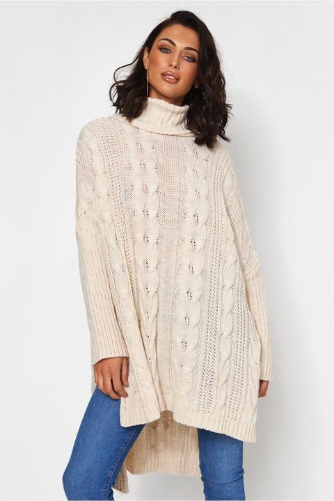 Kiki Beige Oversized Jumper