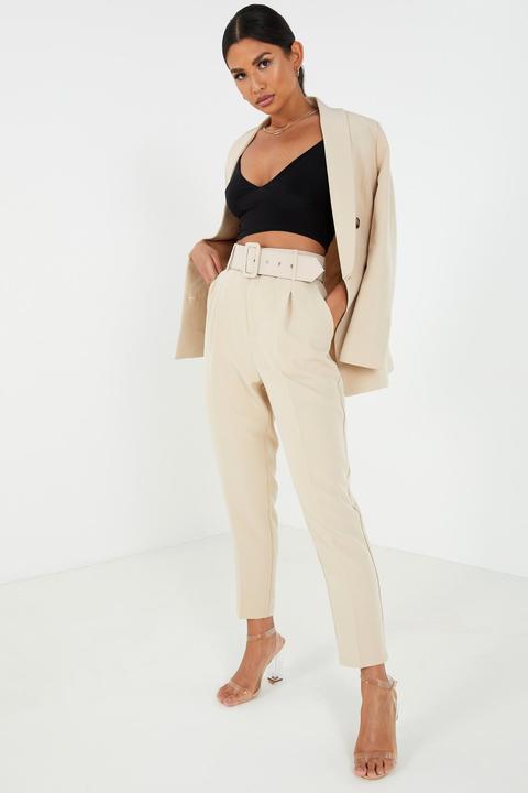 Stone High Waist Tapered Trousers