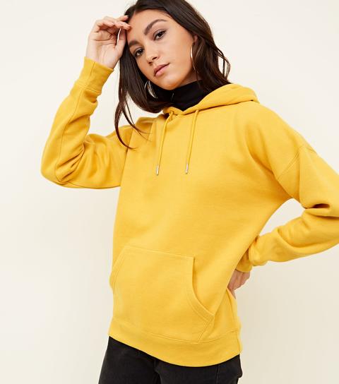 Mustard Oversized Hoodie New Look