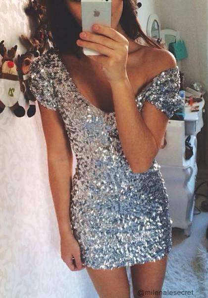 Silver Sequined Dress