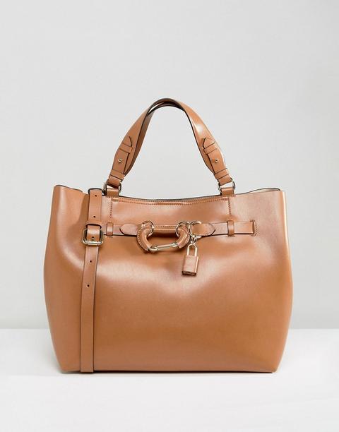 Bolso Tote De Cuero Con Detalles De Metal De Reiss