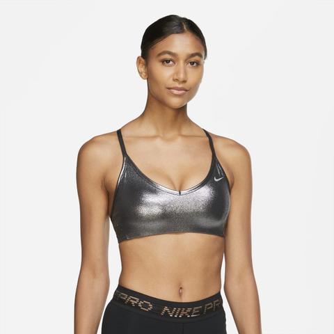 Nike Indy Icon Clash Sujetador Deportivo De Sujeción Ligera Con Acolchado Y Brillo - Mujer - Negro