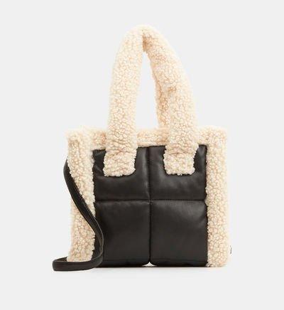 Mini Sac Cabas Liz Matelassé Molleton Effet Peau De Mouton Beige Stand Studio
