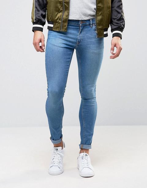 Vaqueros Muy Ajustados En Azul Medio De Asos Design