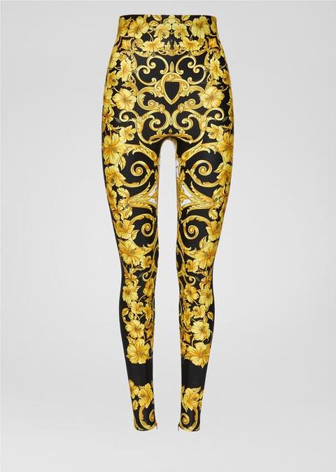 Leggings Con Stampa Gold Hibiscus