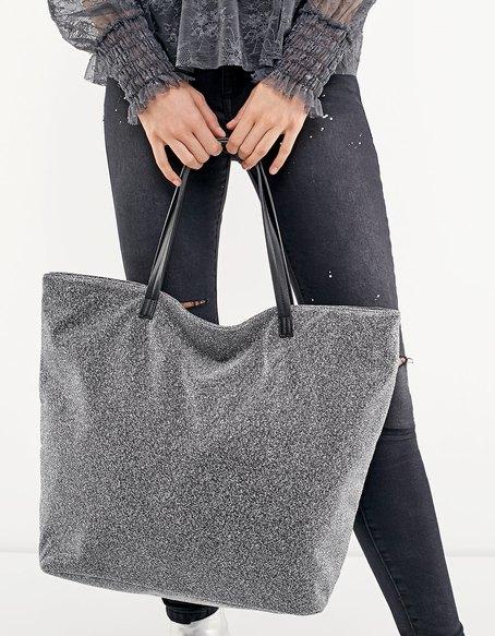 Borsa Shopping Brillante Grigio