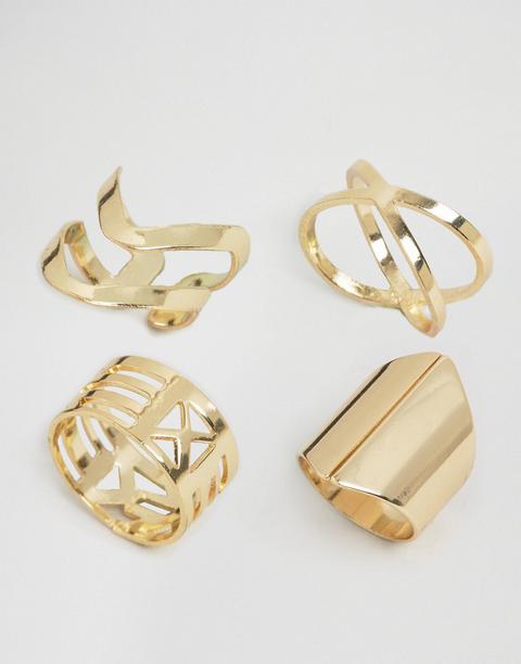 Pack De Anillos Para Combinar Con Detalles Cruzados De Glamorous