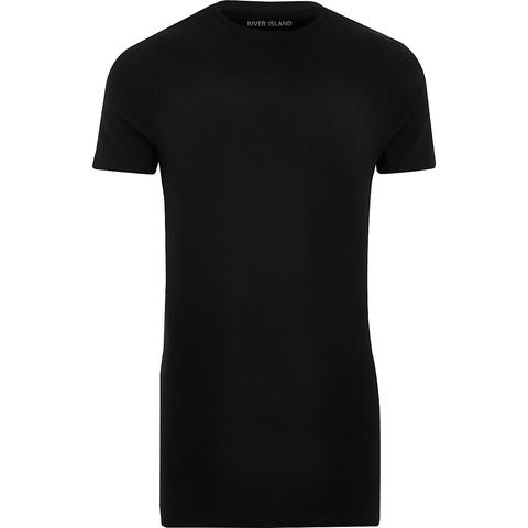 Black Longline Muscle Fit T-shirt