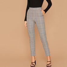 Pantalones De Cuadros De Cintura Elástica