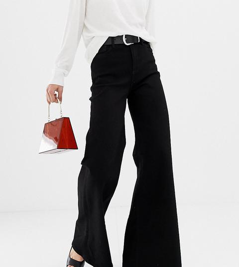 Mango Wide Leg Jeans In Black