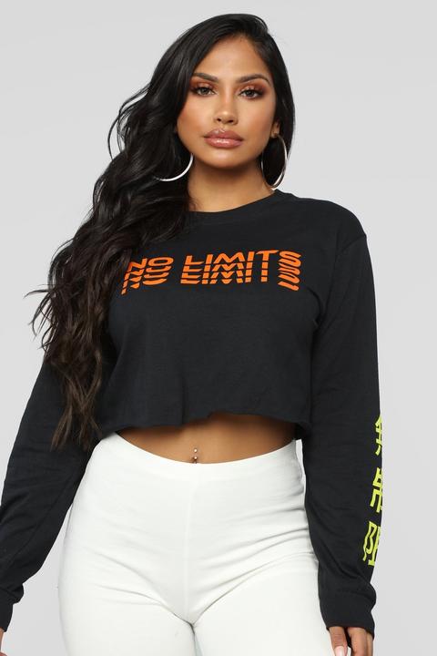 No Limits Ls Top - Black