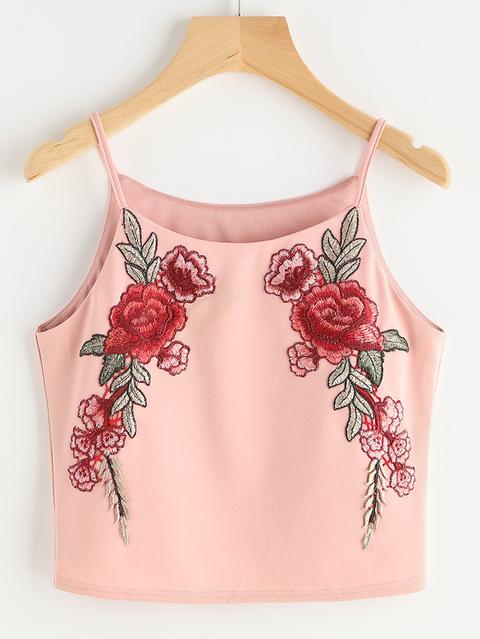 Rose Patch Crop Cami Top