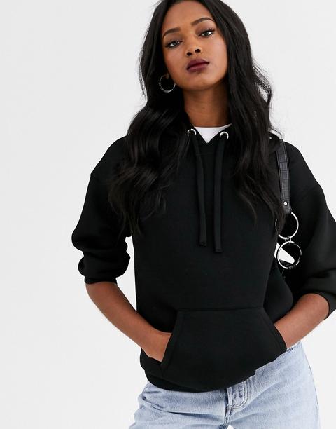 Sudadera Con Capucha Negra De Mango-negro