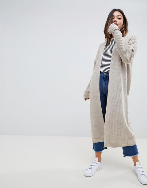 Asos Design Chunky Cardigan In Maxi Length