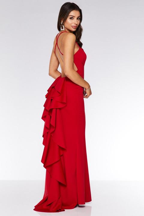 backless ruffle dress