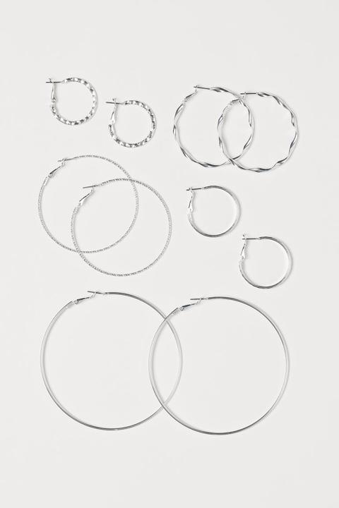 5 Paar Ohrringe - Silber - Damen