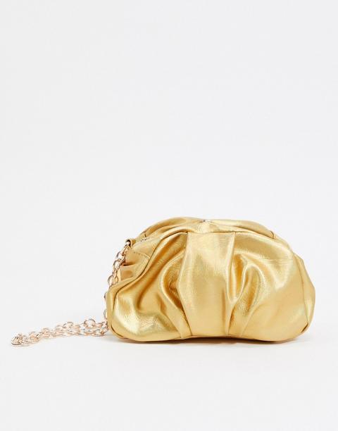 Bolso Fruncido En Dorado De Asos Design