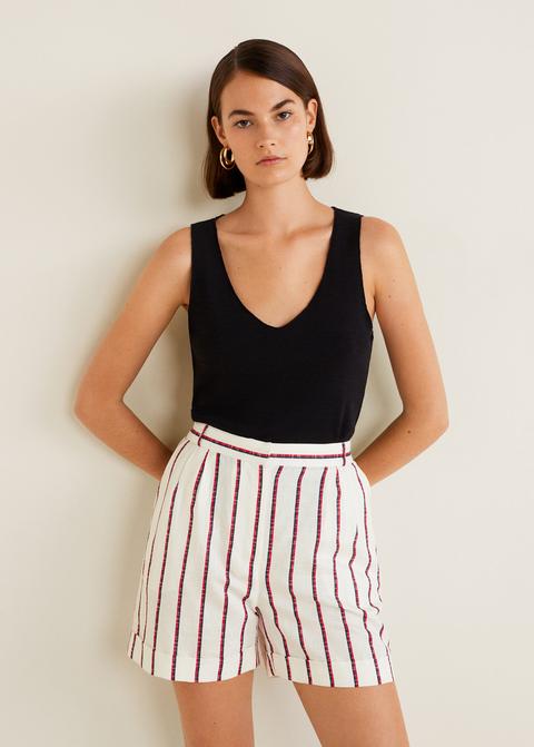 Short Lino Rayas