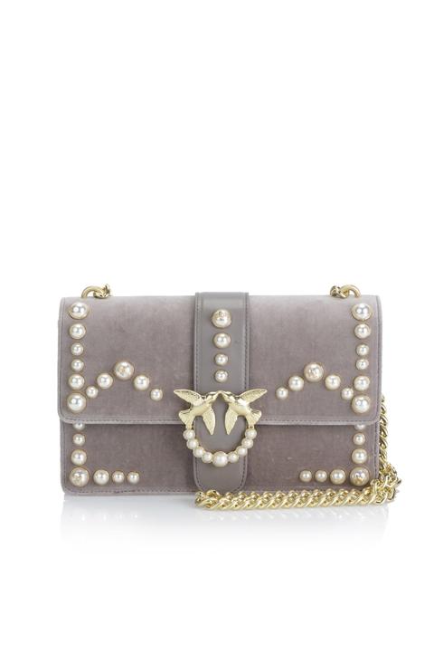 Love Bag Velvet Pearls In Velluto Con Perle