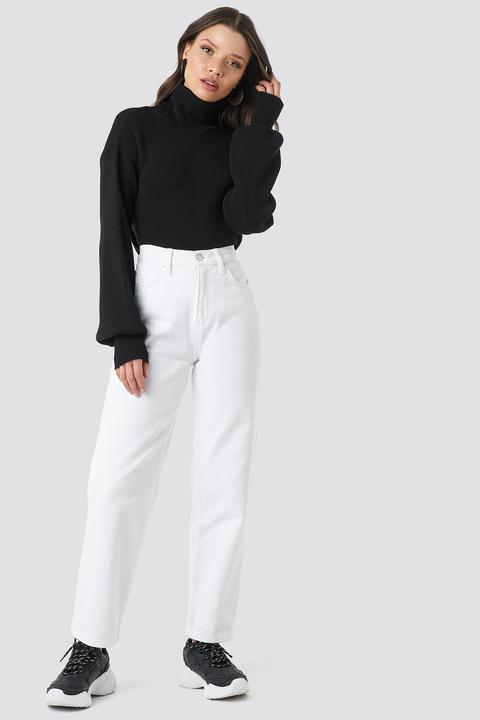 Straight Mom Jeans Weiß