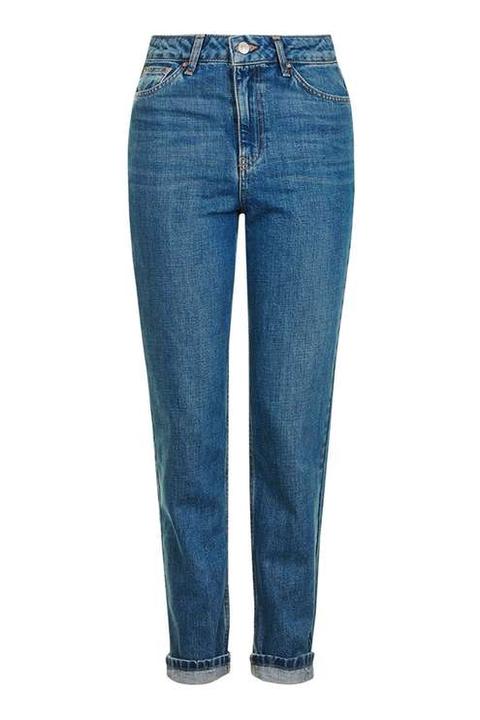 Moto Vintage Blue Mom Jeans