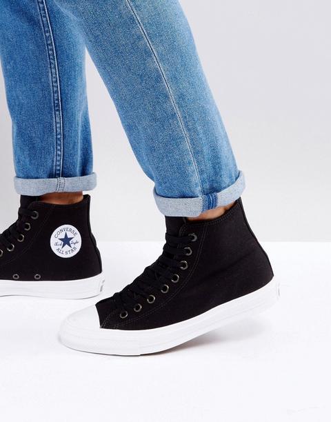 Zapatillas Hi-top De Lona En Negro Chuck Taylor All Star De Converse