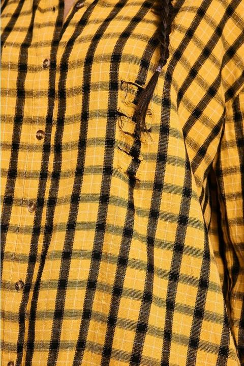 Sarah Ashcroft Yellow Checked Oversized Shirt