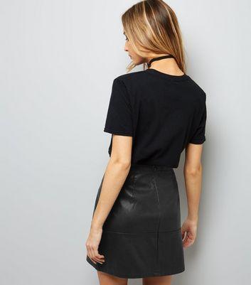 Black Leather-look Mini Skirt