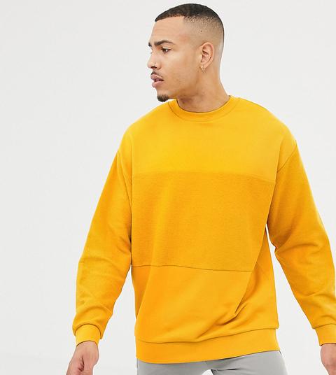 Asos Design Tall - Oversized-sweatshirt In Gelb Mit Einsatz Hinten - Gelb